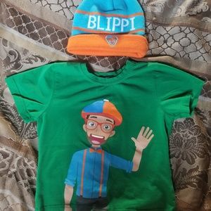 Kids Blippi Hat & Tee Shirt Bundle